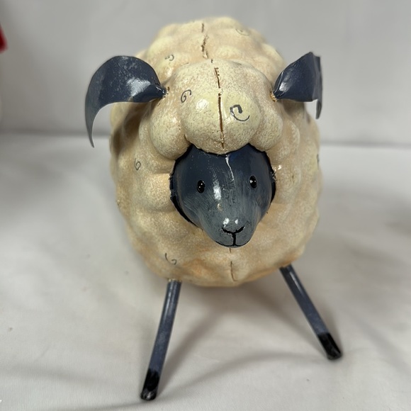 Large and Small Lamb Sheep Metal Home Decor Figurine Statue set of two - Picture 7 of 13